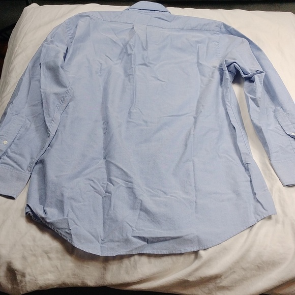 Chaps metallic blue men's long sleeve button down shirt size 16/16.5 (32/33) - Picture 9 of 11